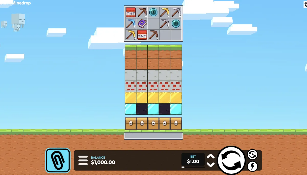 Minedrop game interface